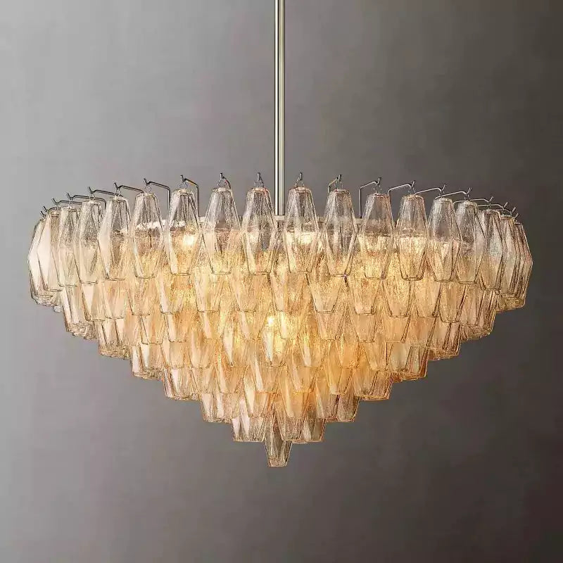 Chiaray Clear Glass Tiered Round Chandelier 37"