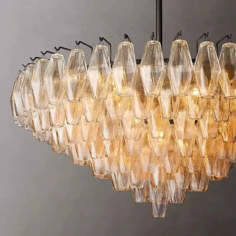 Chiaray Clear Glass Tiered Round Chandelier 37"