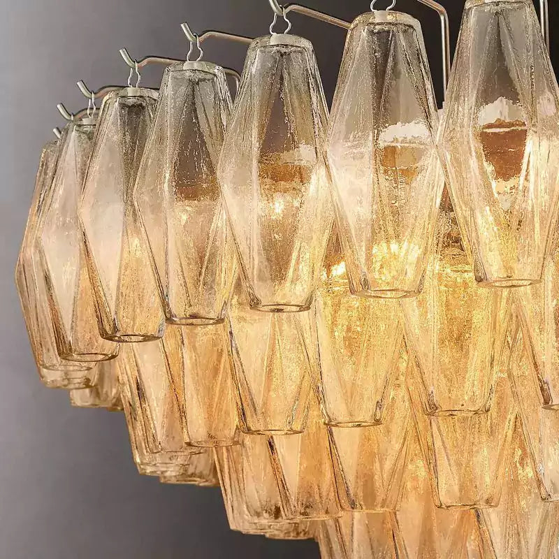 Chiaray Clear Glass Tiered Round Chandelier 37"