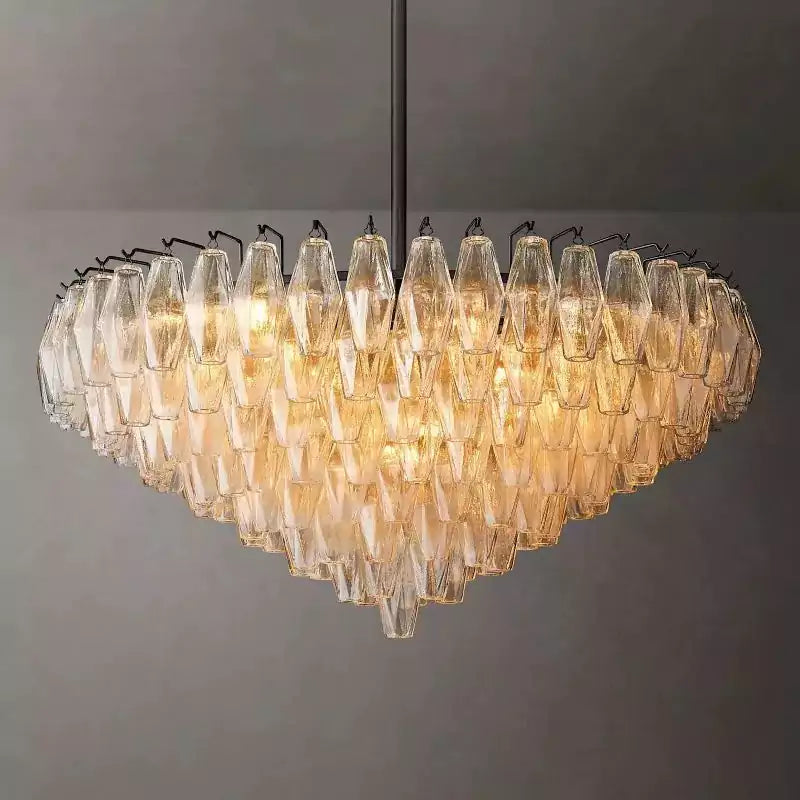 Chiaray Clear Glass Tiered Round Chandelier 37"