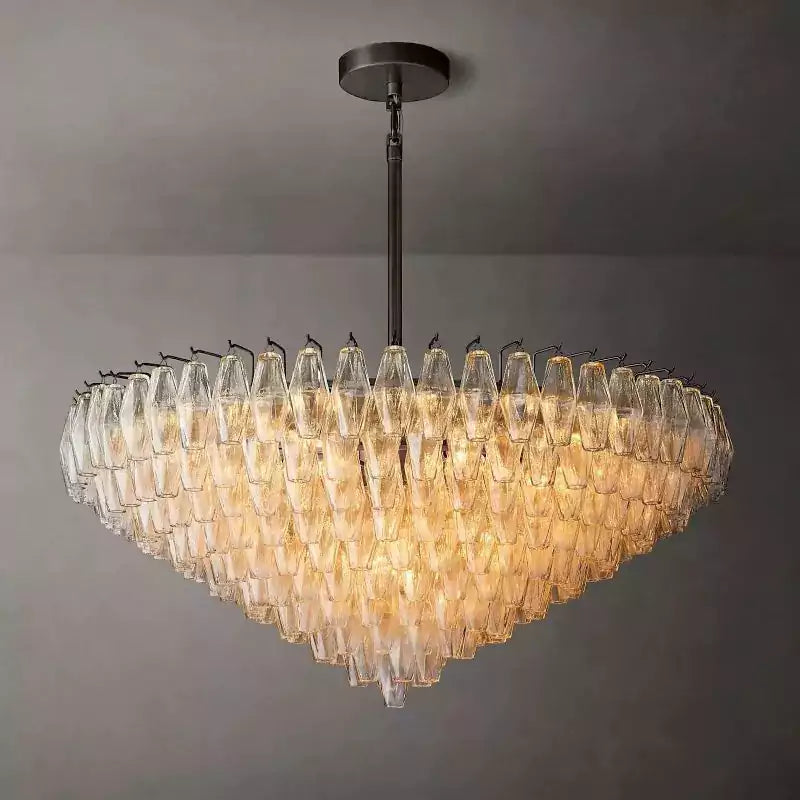 Chiaray Clear Glass Tiered Round Chandelier 47"