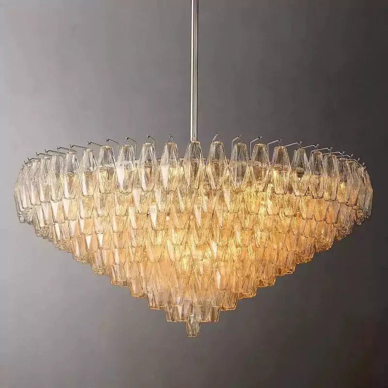 Chiaray Clear Glass Tiered Round Chandelier 47"