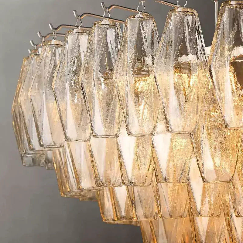 Chiaray Clear Glass Tiered Round Chandelier 47"