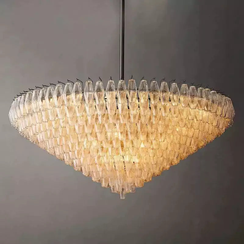 Chiaray Clear Glass Tiered Round Chandelier 62"