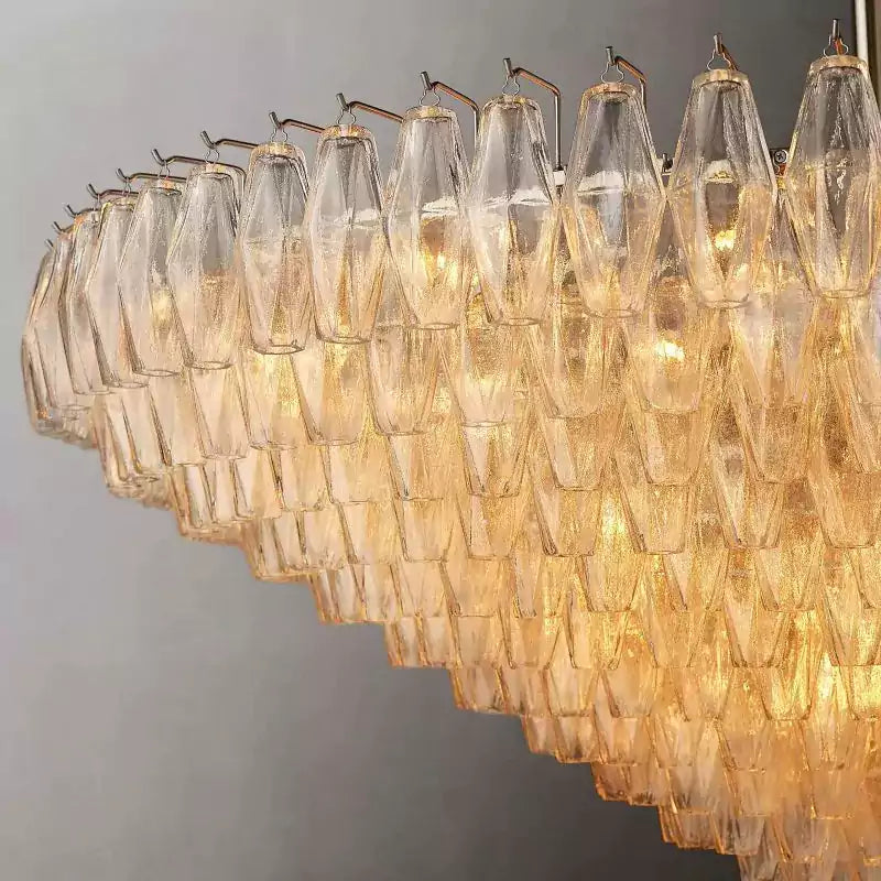 Chiaray Clear Glass Tiered Round Chandelier 62"
