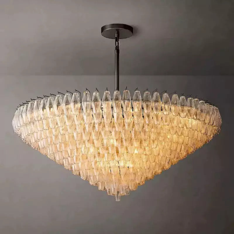 Chiaray Clear Glass Tiered Round Chandelier 62"