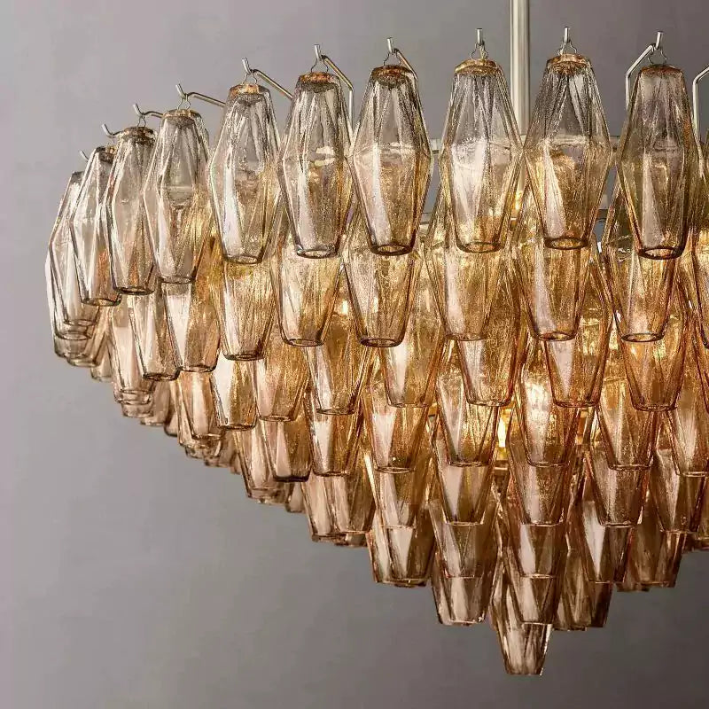 Chiaray Smoke Glass Tiered Round Chandelier 37"