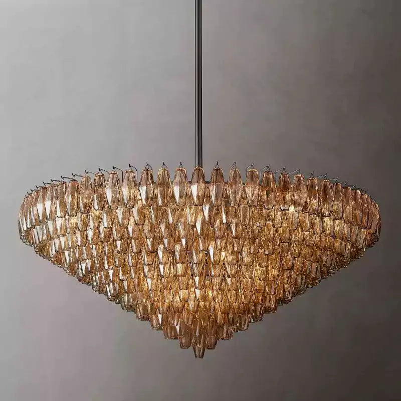 Chiaray Smoke Glass Tiered Round Chandelier 62"