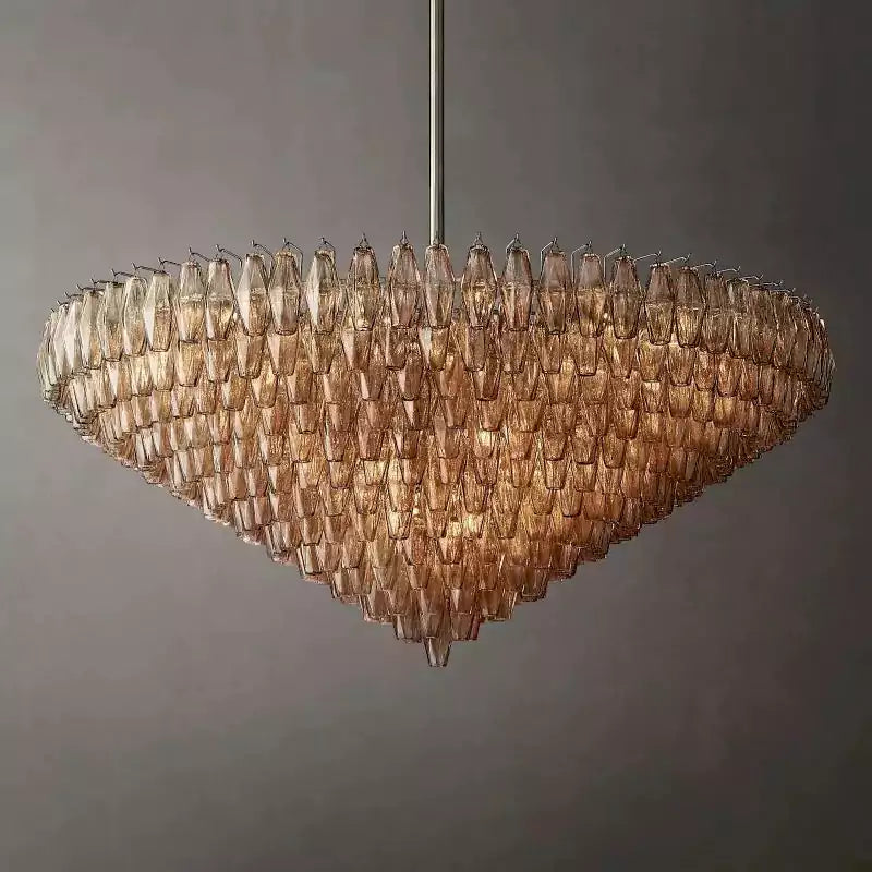 Chiaray Smoke Glass Tiered Round Chandelier 62"