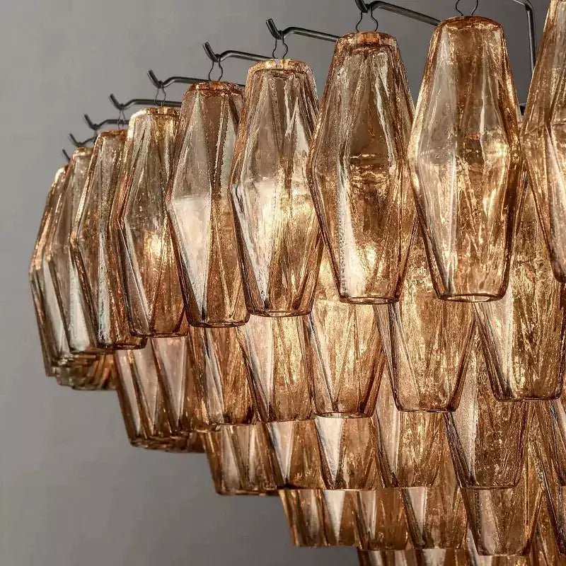 Chiaray Smoke Glass Tiered Round Chandelier 62"