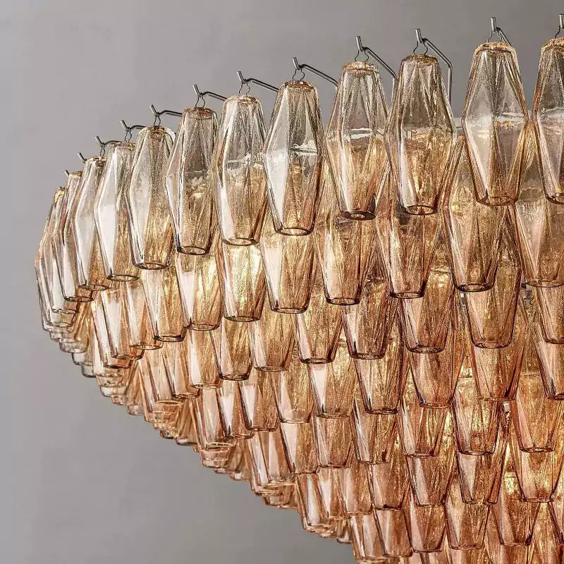 Chiaray Smoke Glass Tiered Round Chandelier 62"
