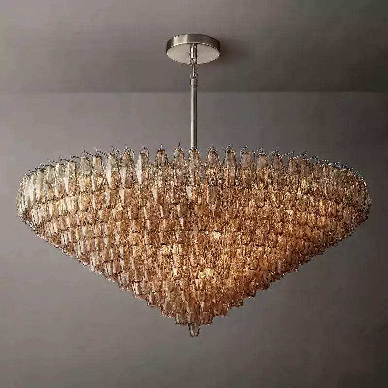 Chiaray Smoke Glass Tiered Round Chandelier 62"