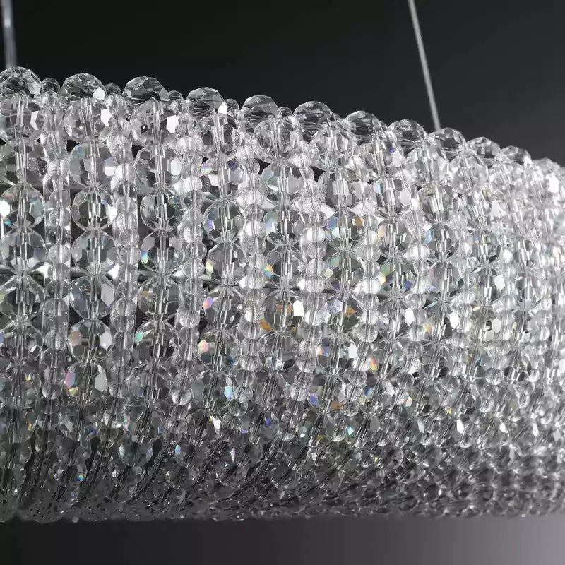 Cristal Halo Clear Round LED Chandelier 32"