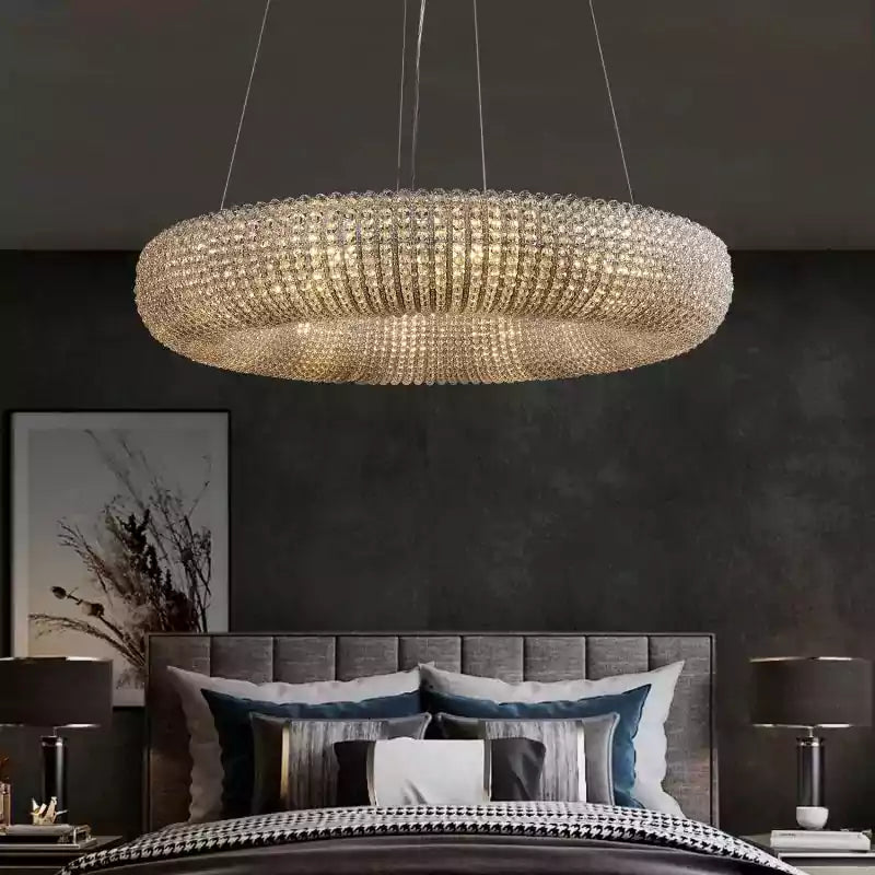 Cristal Halo Clear Round LED Chandelier 32"