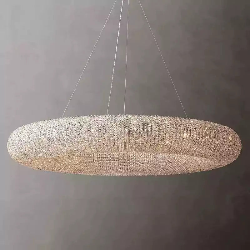 Cristal Halo Clear Round LED Chandelier 59"