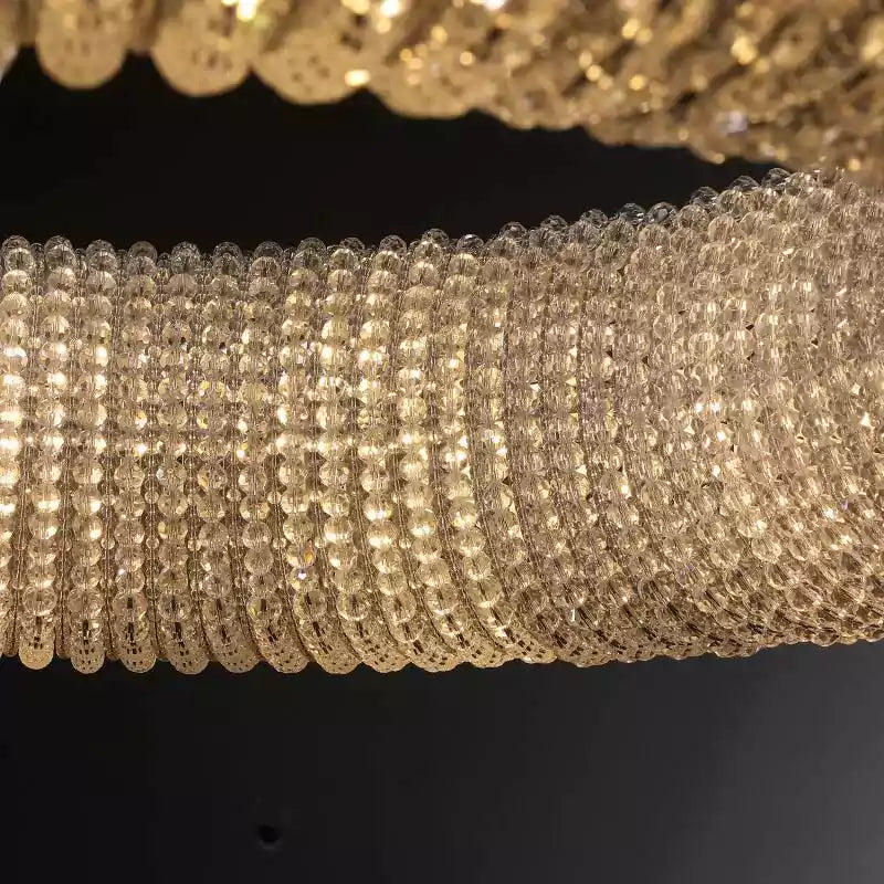 Cristal Halo Clear Round LED Chandelier 59"