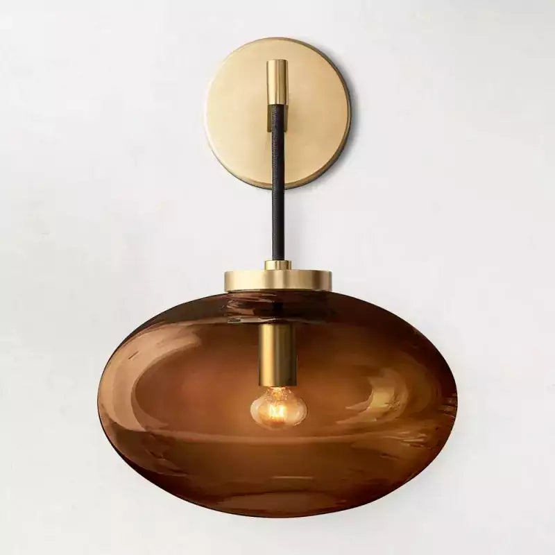 Cabrettey Amber Glass Wall Sconce