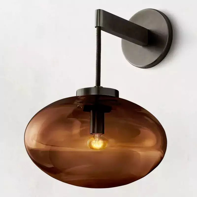 Cabrettey Amber Glass Wall Sconce