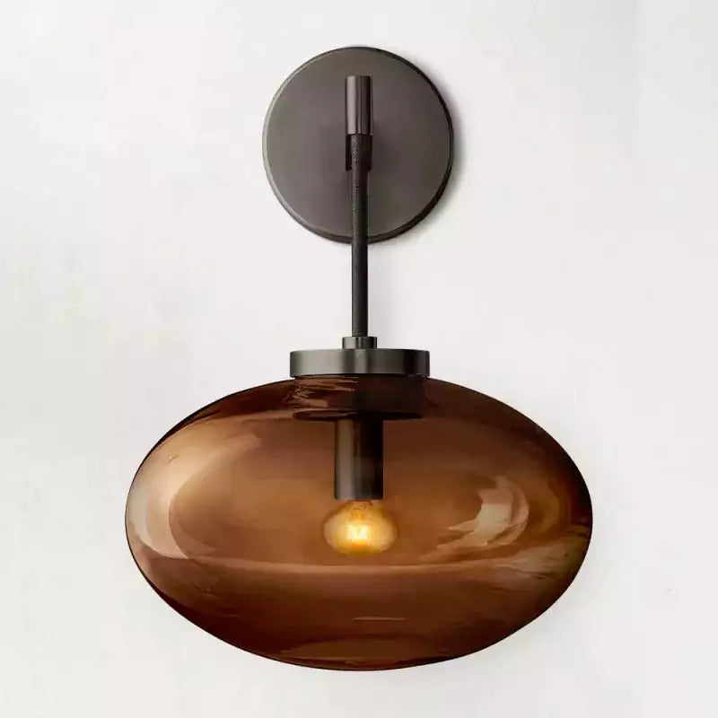 Cabrettey Amber Glass Wall Sconce