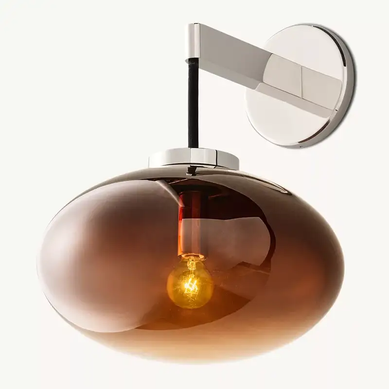 Cabrettey Amber Glass Wall Sconce