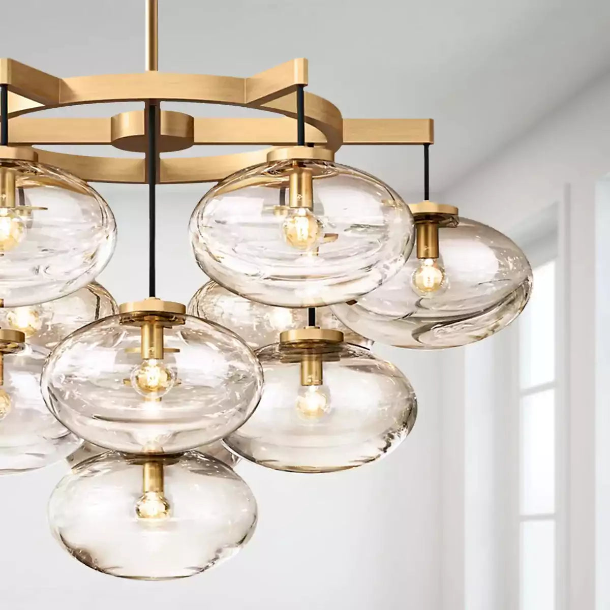Cabrettey Clear Glass Round Chandelier 36"