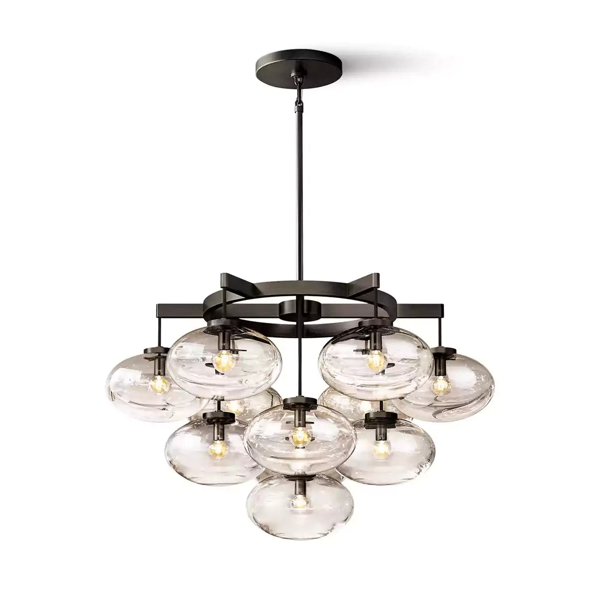 Cabrettey Clear Glass Round Chandelier 36"