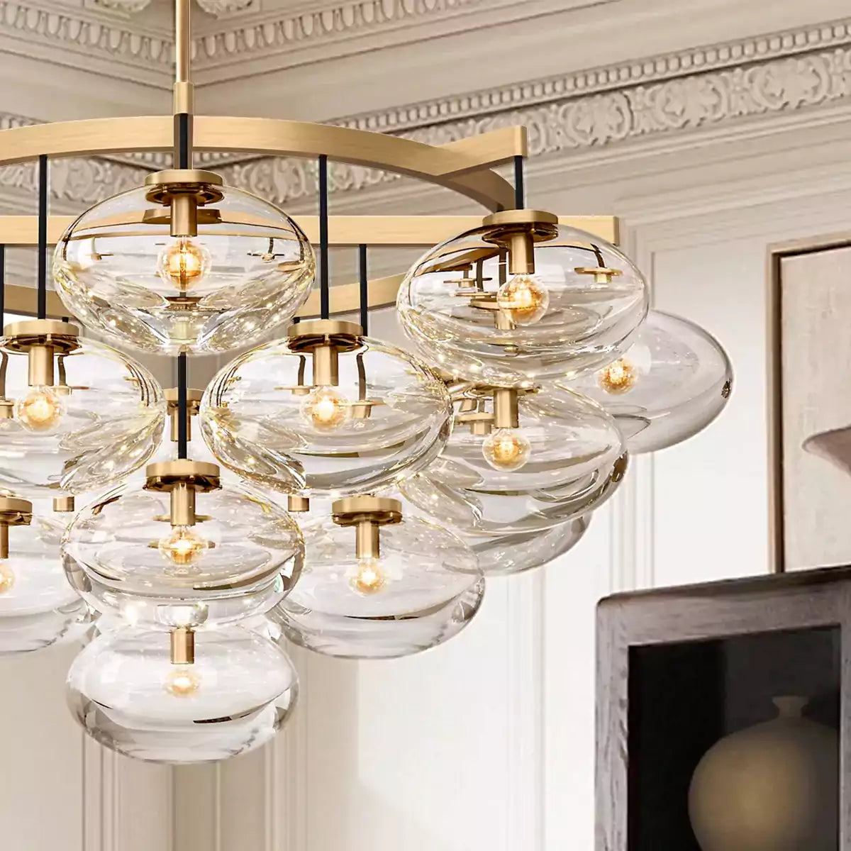 Cabrettey Clear Glass Round Chandelier 48"