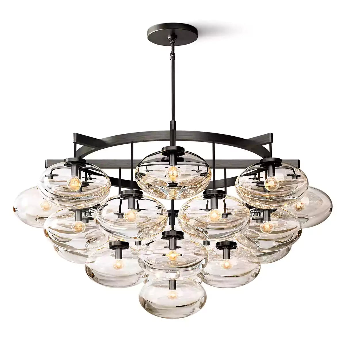 Cabrettey Clear Glass Round Chandelier 48"