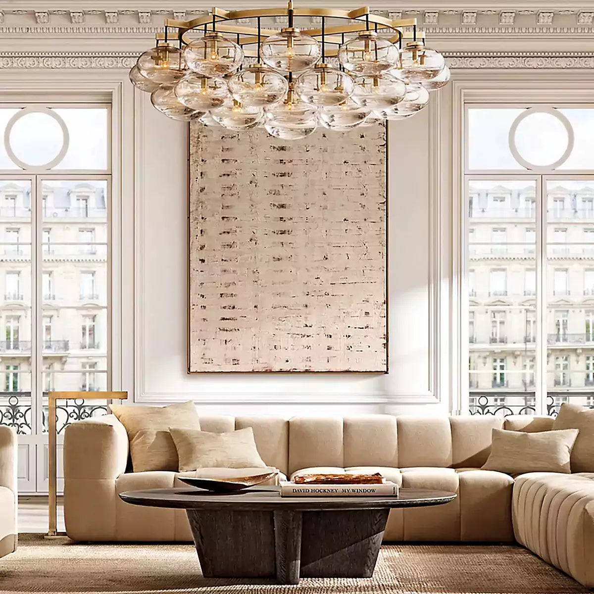 Cabrettey Clear Glass Round Chandelier 60"