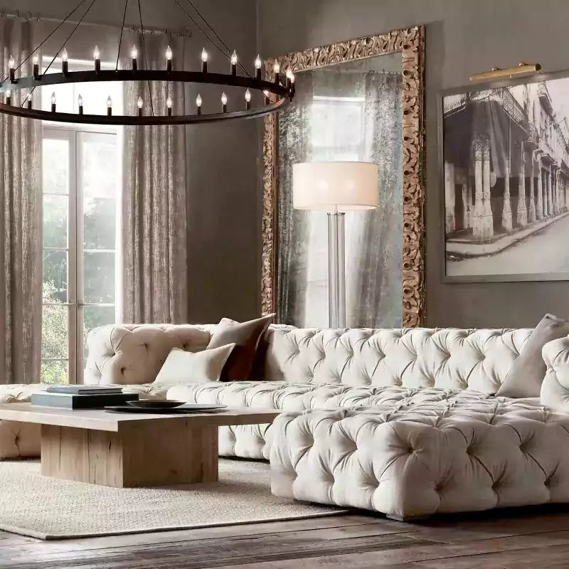 Caminoy Vintage Candelabra Round Chandelier 63"