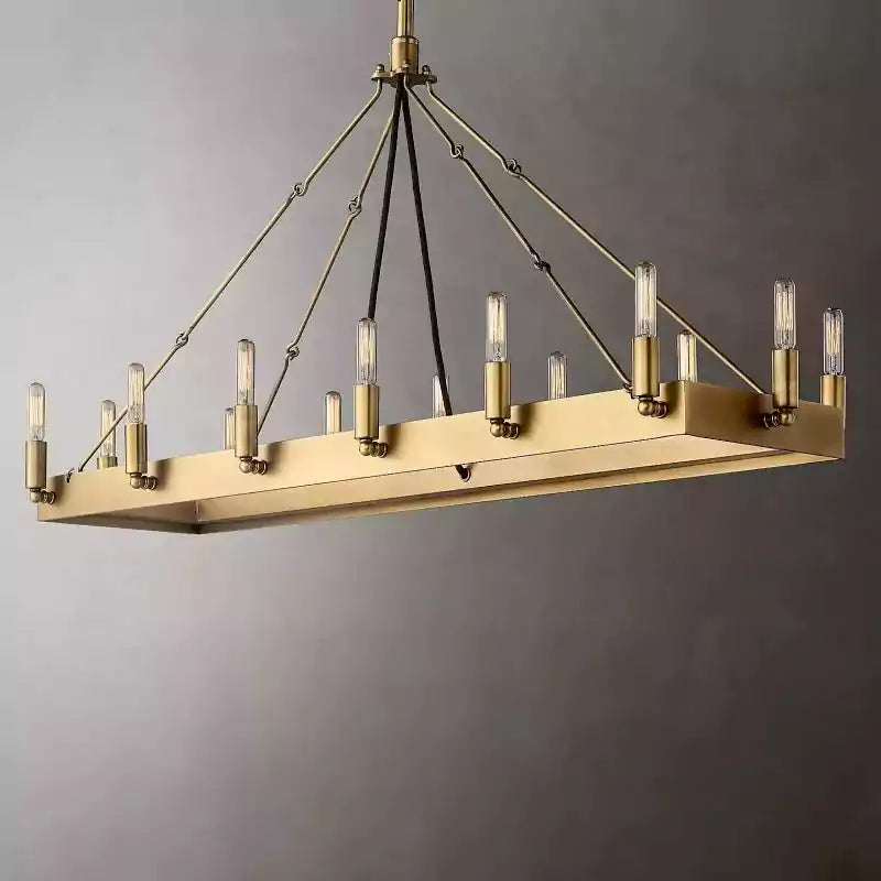 Caminoy Vintage Filament Rectangular Chandelier 41"