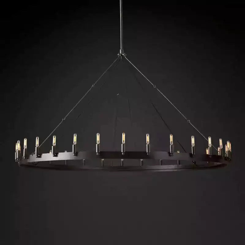 Caminoy Vintage Filament Round Chandelier 63"