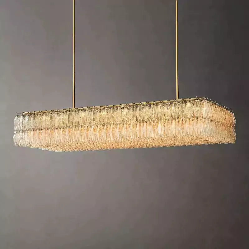 Chiaray Clear Glass Rectangular Chandelier 74"