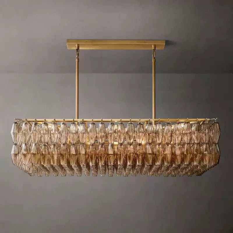 Chiaray Smoke Glass Rectangular Chandelier 54"