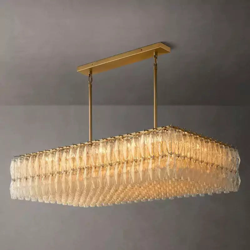 Chiaray Clear Glass Rectangular Chandelier 54"