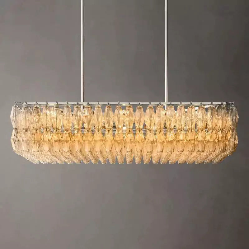 Chiaray Clear Glass Rectangular Chandelier 54"