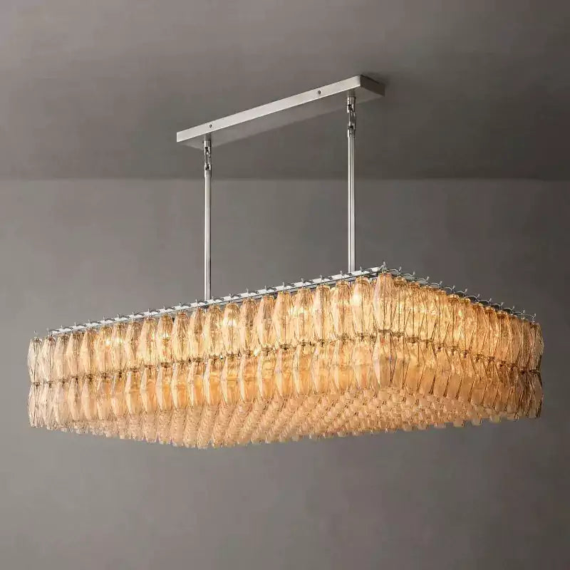 Chiaray Clear Glass Rectangular Chandelier 54"