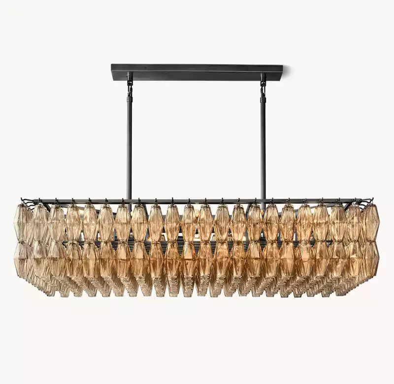 Chiaray Smoke Glass Rectangular Chandelier 54"