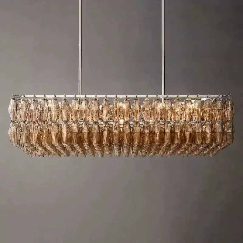 Chiaray Smoke Glass Rectangular Chandelier 54"