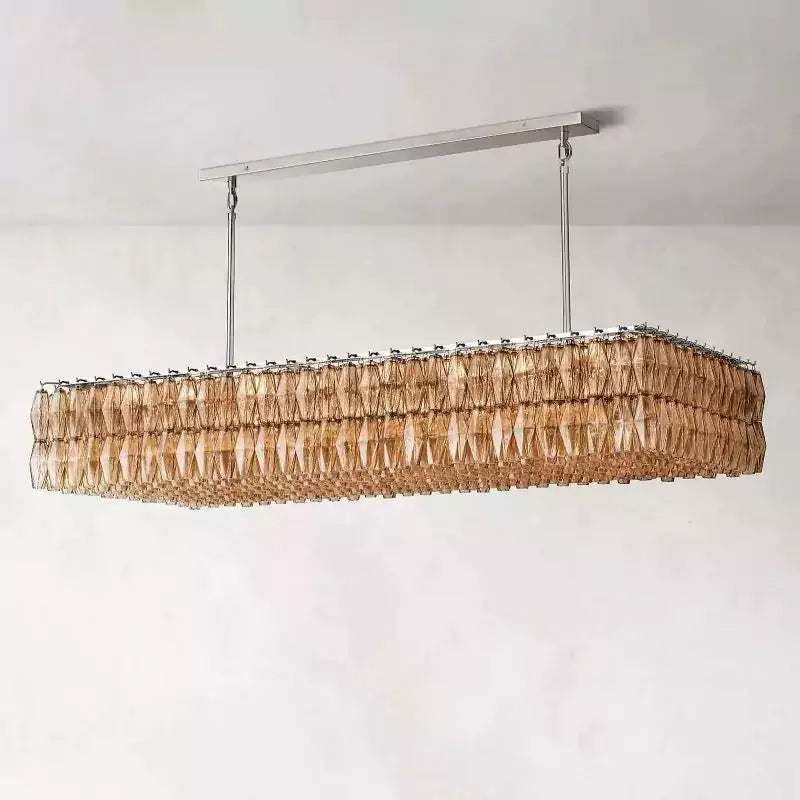 Chiaray Smoke Glass Rectangular Chandelier 74"