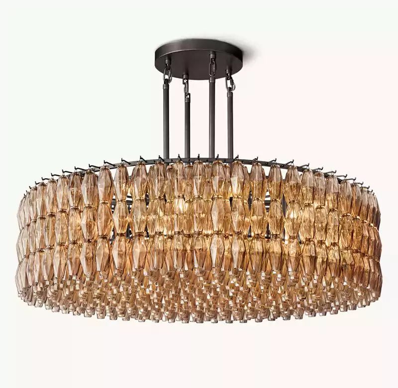 Chiaray Smoke Glass Round Chandelier 62"