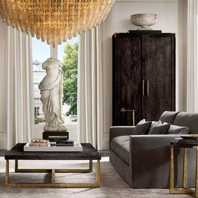 Chiaray Smoke Glass Tiered Square Chandelier 32"