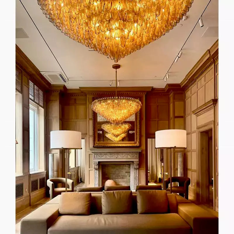 Chiaray Smoke Glass Tiered Round Chandelier 47"