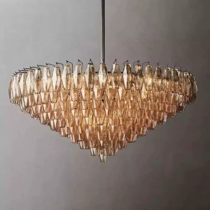 Chiaray Smoke Glass Tiered Round Chandelier 47"