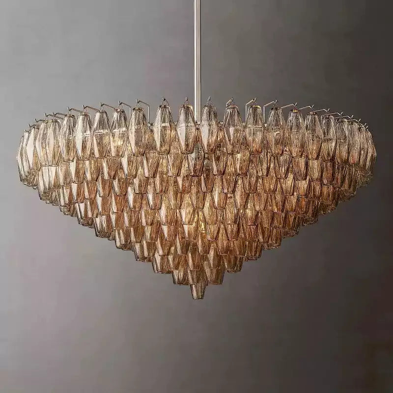 Chiaray Smoke Glass Tiered Round Chandelier 47"