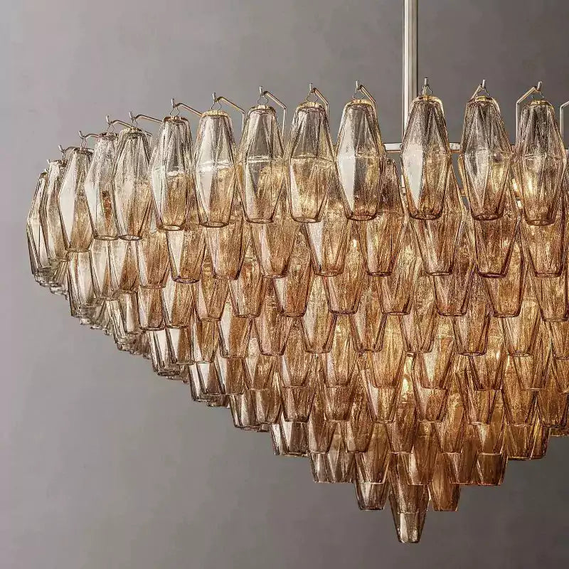 Chiaray Smoke Glass Tiered Round Chandelier 47"