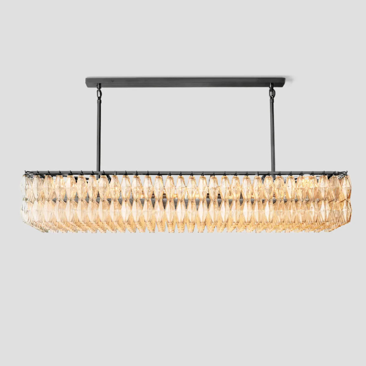 Chiaray Clear Glass Rectangular Chandelier 74"