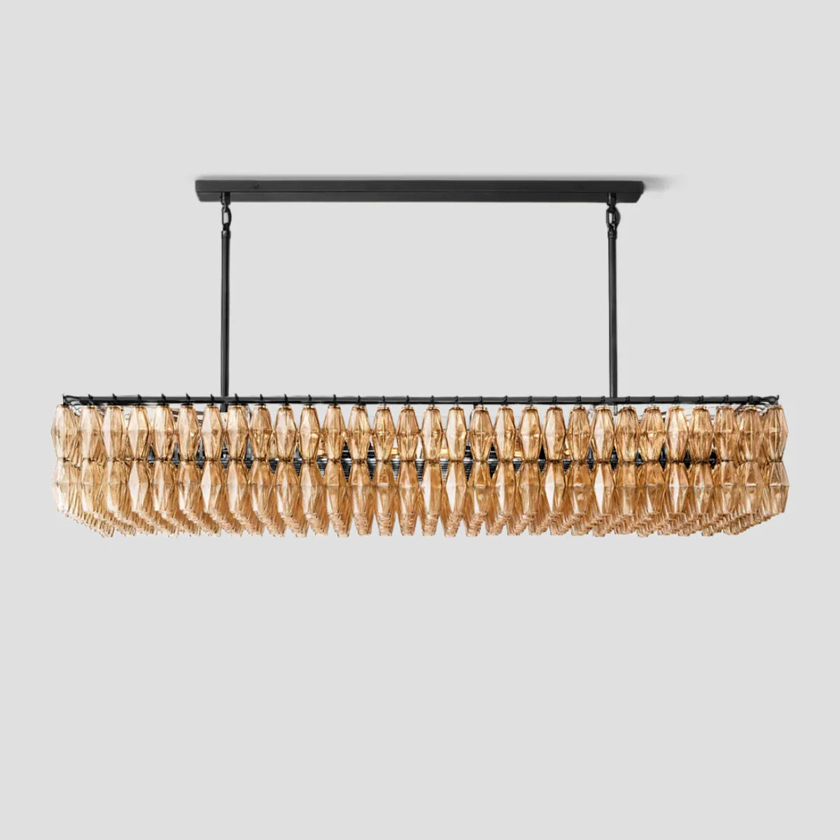 Chiaray Smoke Glass Rectangular Chandelier 74"