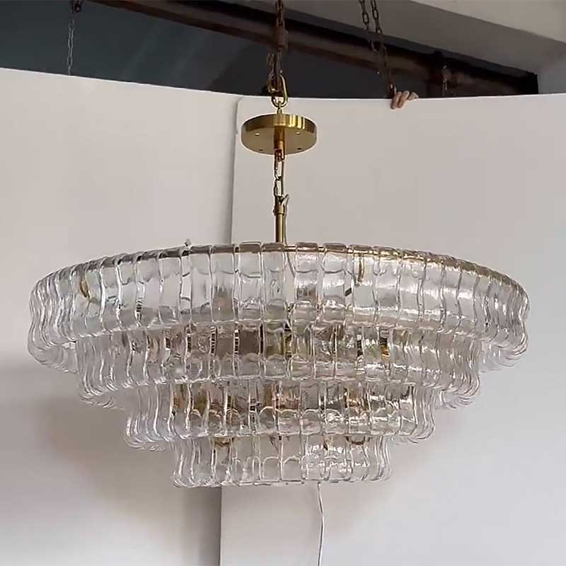 Ghiaccios Round Glass Chandelier 36" 48"