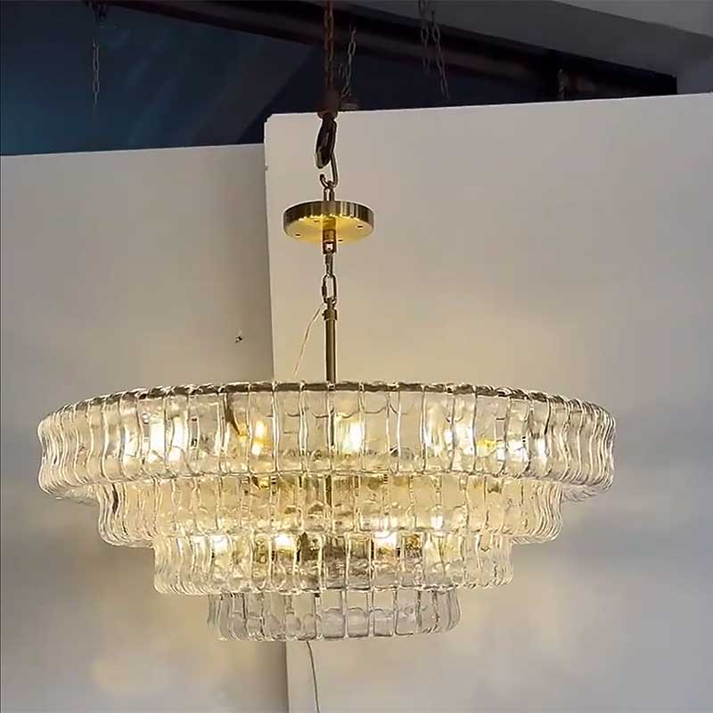 Ghiaccios Round Glass Chandelier 36" 48"